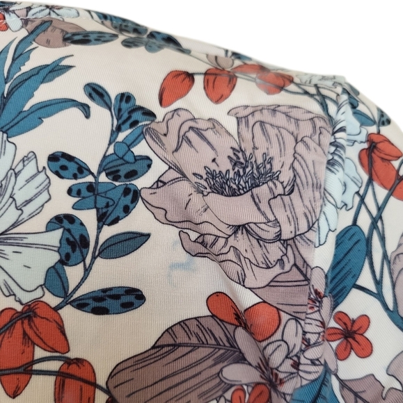 Anthropologie Dolan Fletcher Floral Dress Pink Teal Wrap - Picture 3 of 3